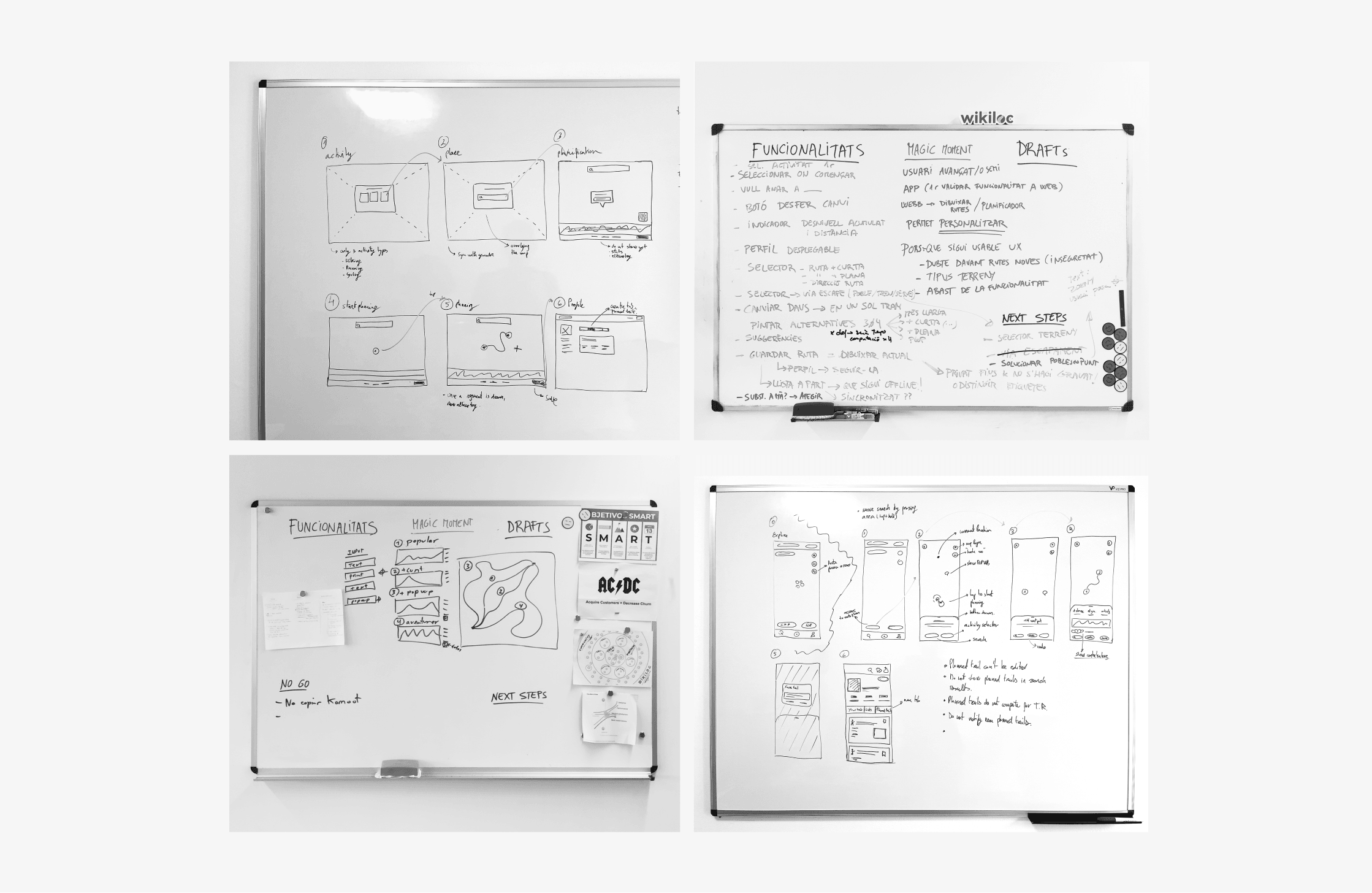 Early Route Planner ideation sketches