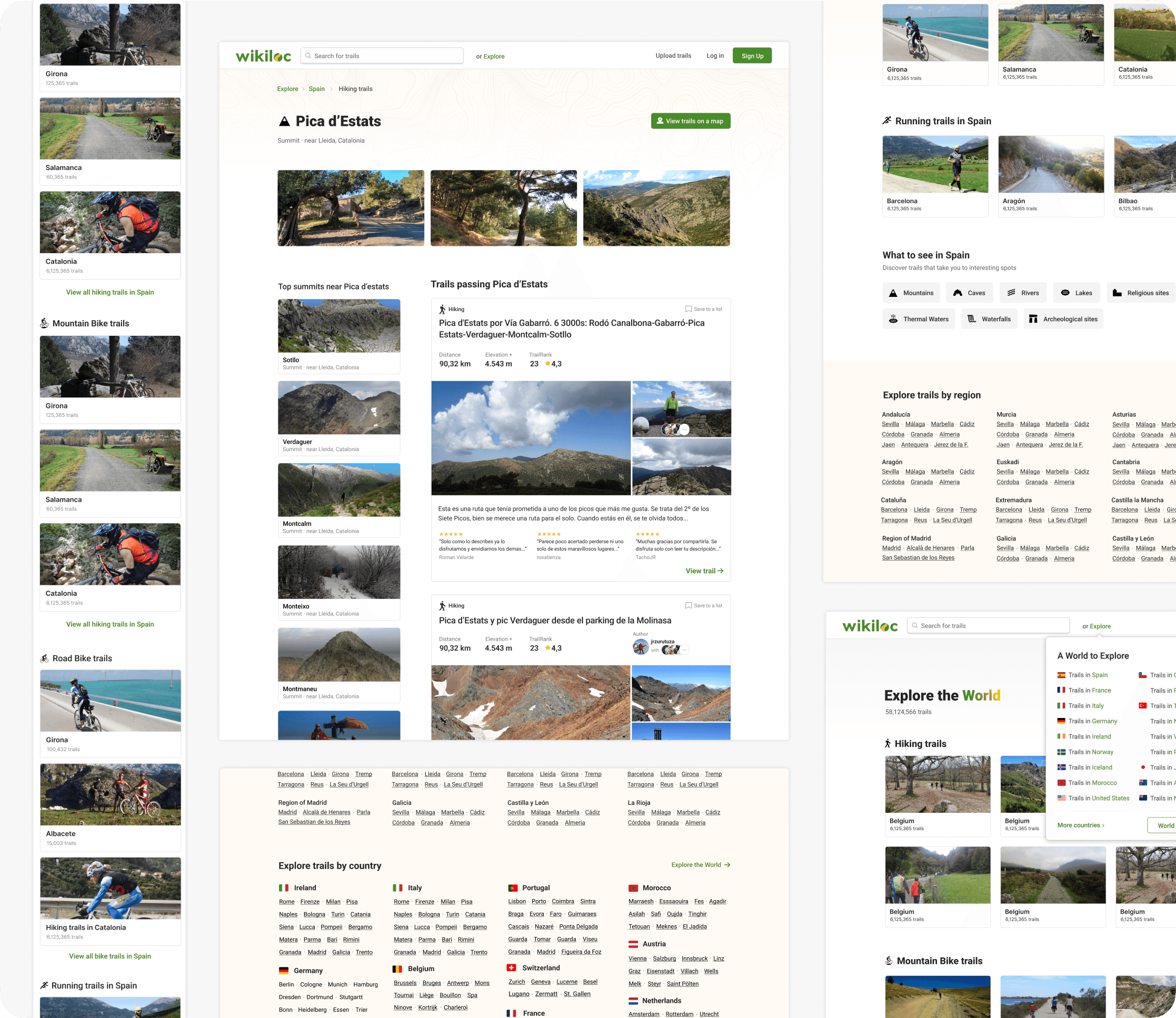 Overview of the final exploration system, including POI, activity, regional, and global landing pages