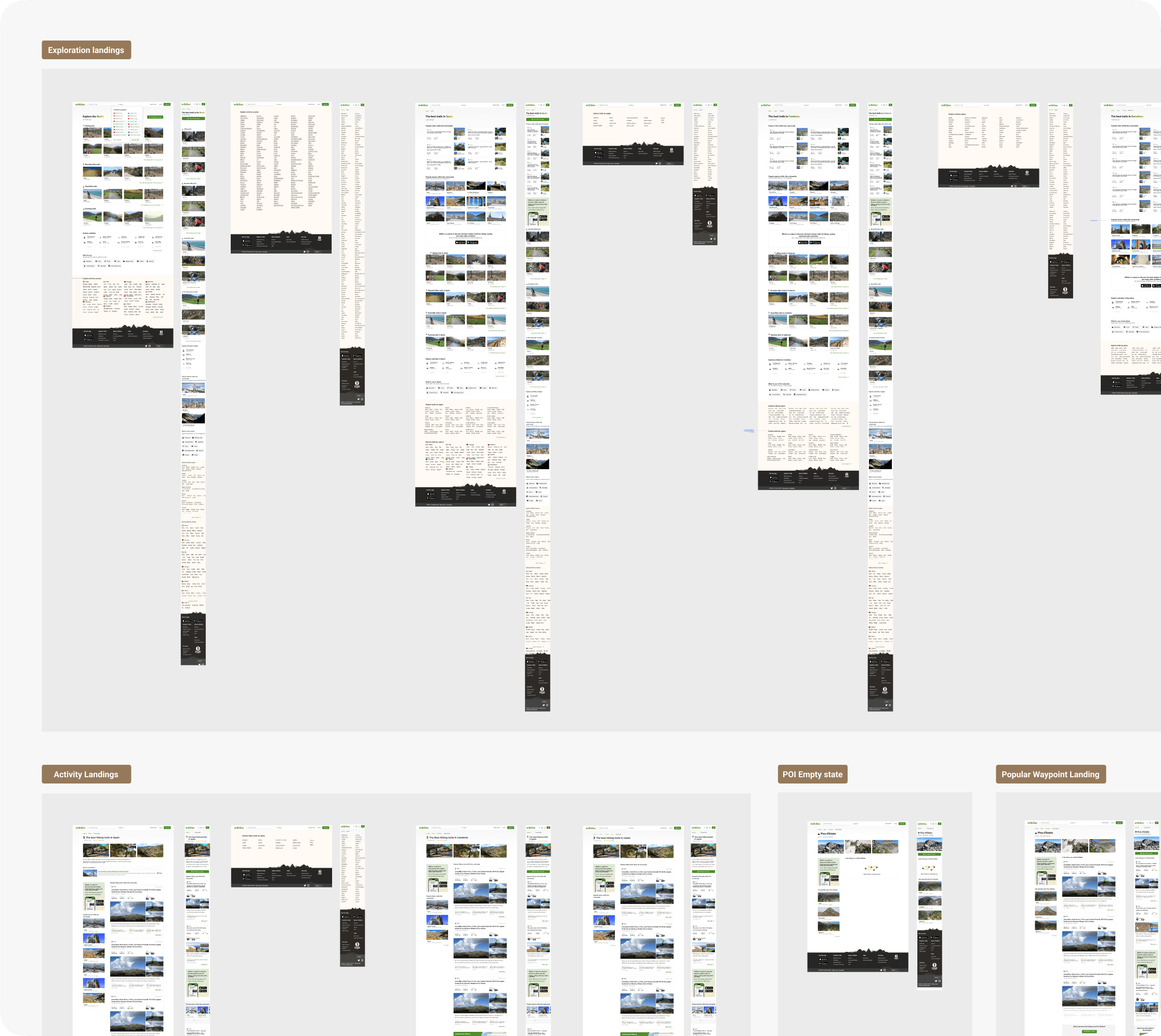 Selection of visual explorations for the exploration landings, activity landings, and POI pages