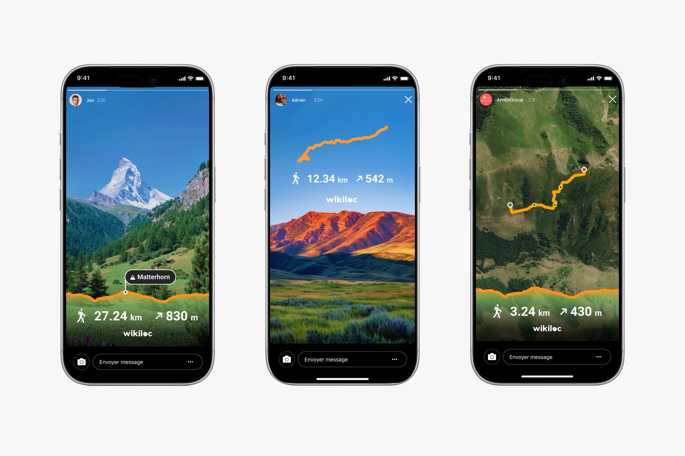 Shared trails posted as stories
